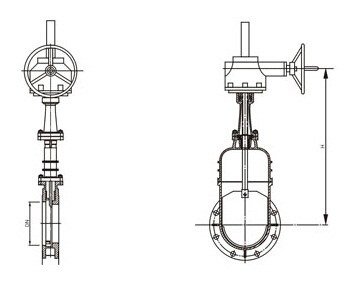 DMZ573伞齿轮暗杆式刀型闸阀(图2)
