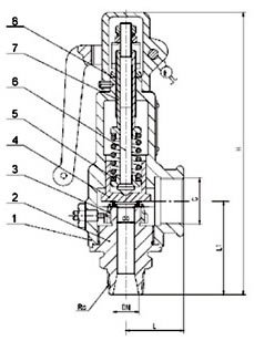 A27H/Y弹簧微启式安全阀(图2)